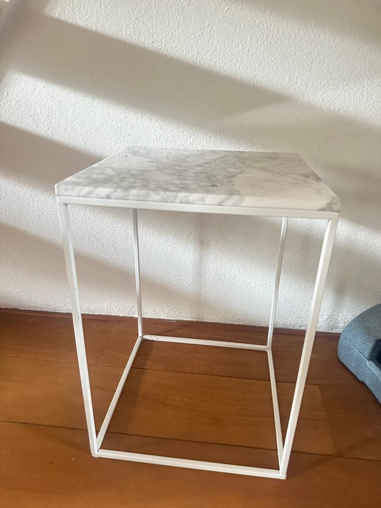 bijzettafel - 35x35x50 cm, Ophalen, Minder dan 55 cm, Metaal of Aluminium, Zo goed als nieuw