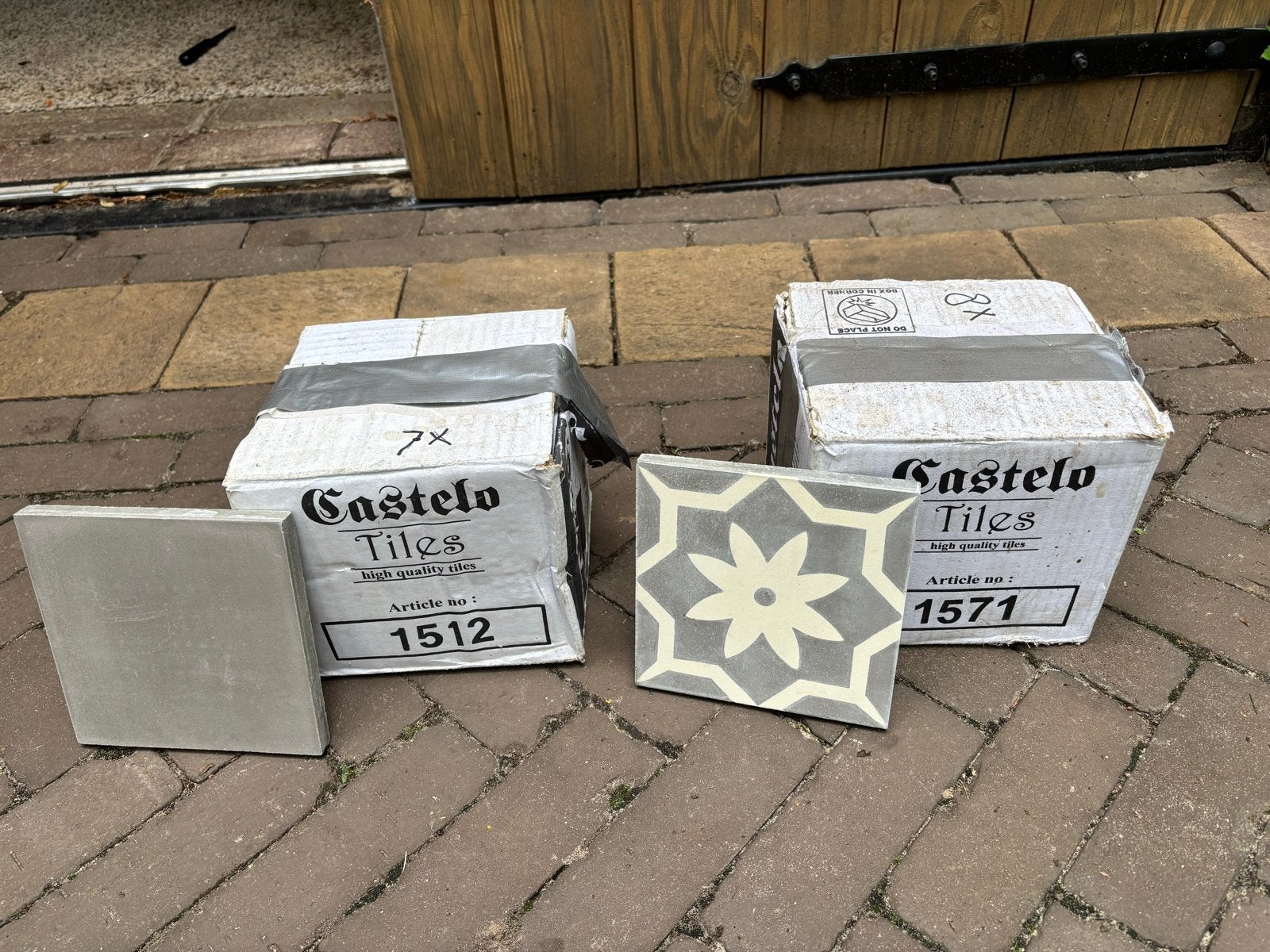 Castelo Vloertegels - Grijs, patroon en effen. Totaal 3,5 m2, Ophalen, Overige materialen, Nieuw, Minder dan 20 cm