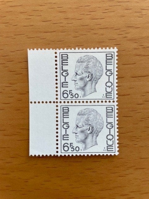 2x 1976 Koning Boudewijn 6,50 fr., Koninklijk huis, Ophalen of Verzenden, Postfris, Postfris