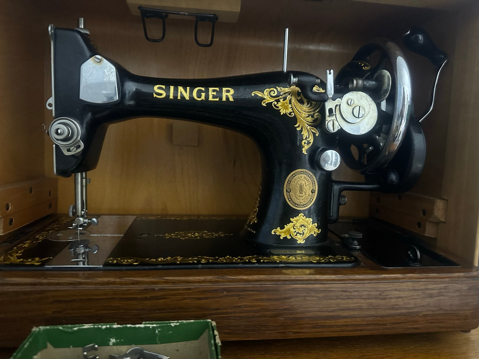 Antieke Singer Naaimachine met Houten Koffer, Antiek en Kunst, Ophalen