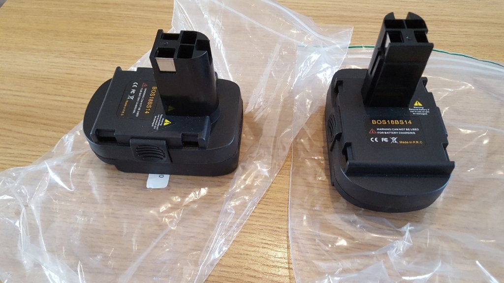 2x Bosch blauw batterij adapter li-on, Ophalen of Verzenden, Nieuw, Boormachine