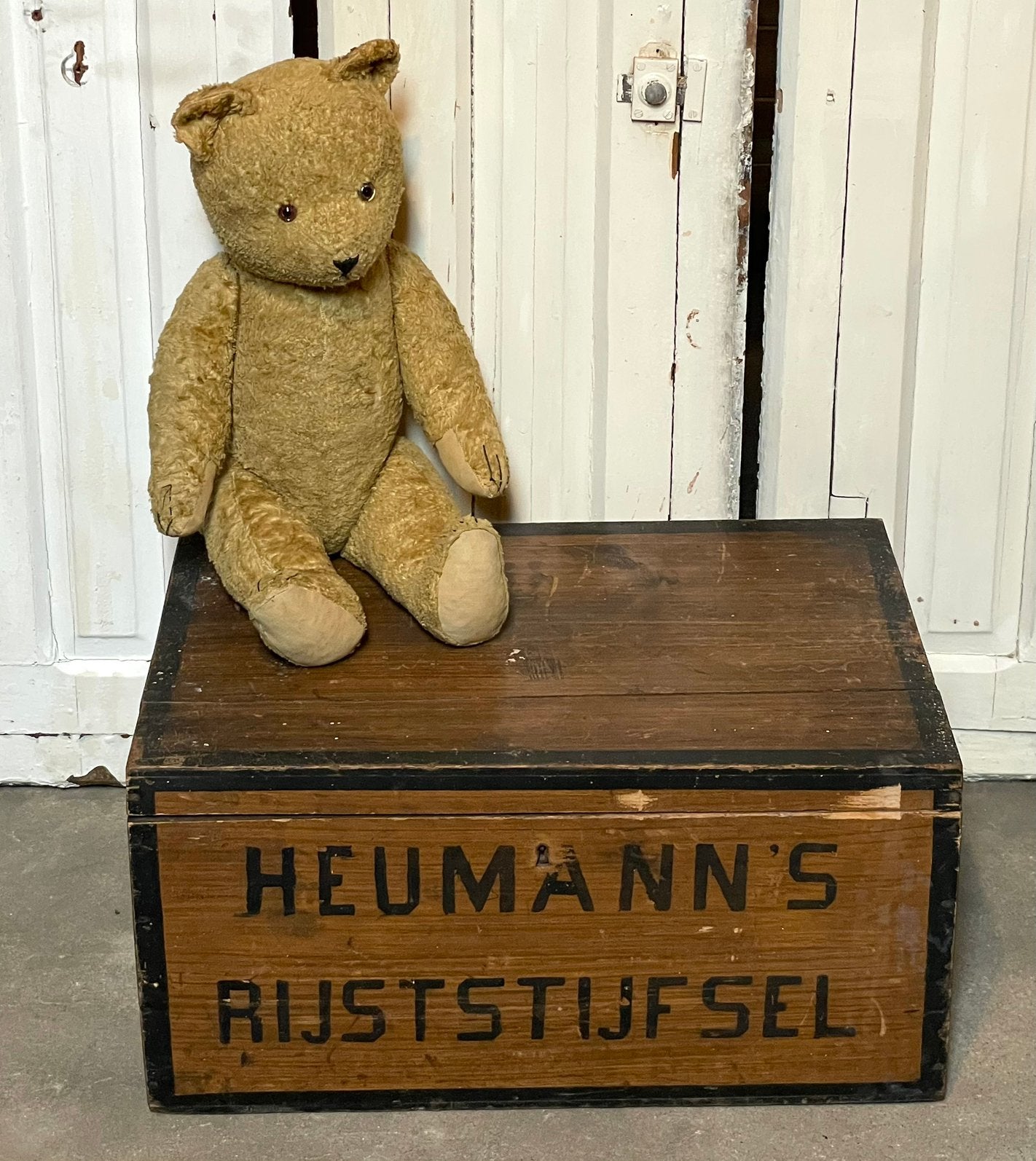 Brocante oude AMIDON HEUMANN’S RIJSTSTIJFSEL kist, Ophalen of Verzenden