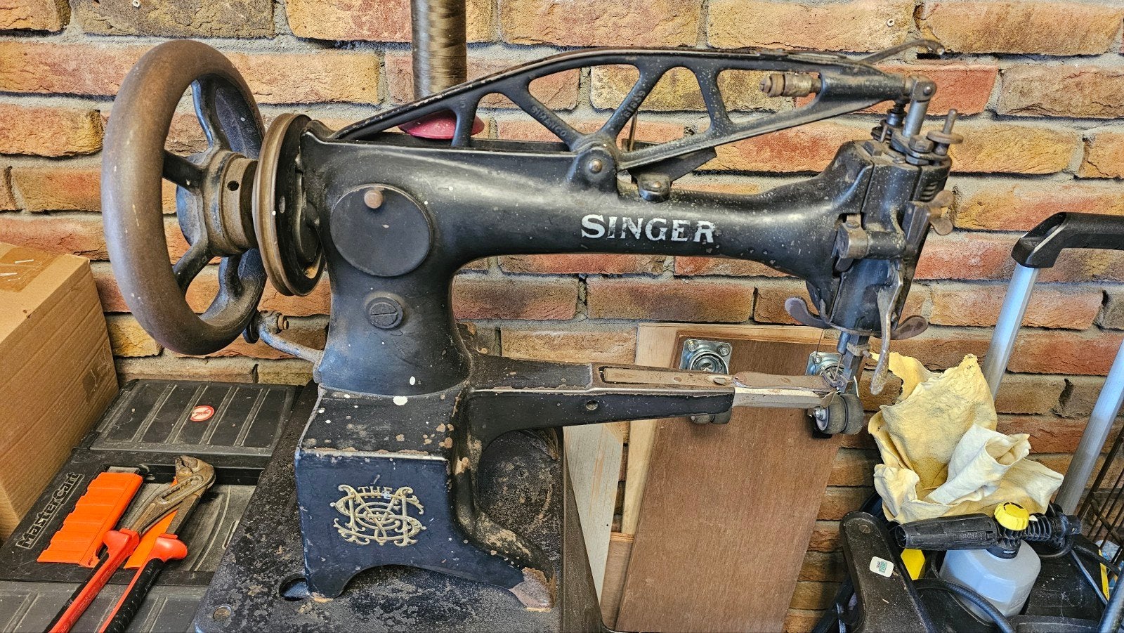 Antieke Singer Naaimachine - Industriële Schoenmaker, Ophalen