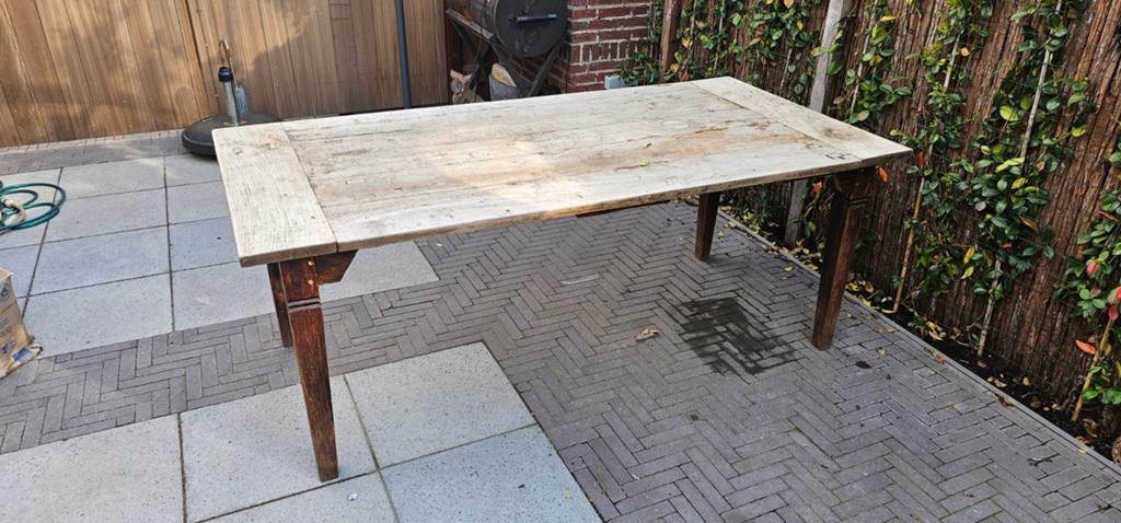 Eetkamertafel tuintafel teak gratis af te halen, Ophalen of Verzenden, Gebruikt, Teakhout