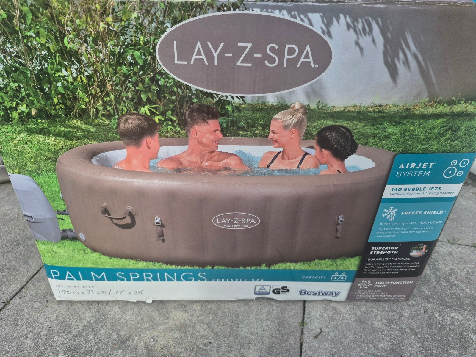 Lay-Z-Spa Palm Springs Opblaasbare Jacuzzi, Ophalen of Verzenden, Zo goed als nieuw, Filter, Opblaasbaar