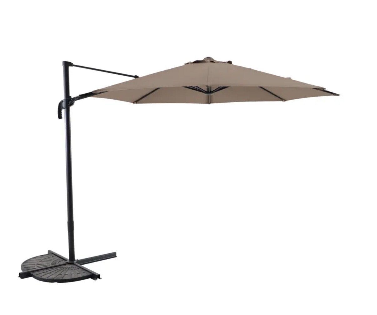Handson zweefparasol Miami taupe Ø 300 cm ongeopend nieuw, Ophalen, Nieuw, 2 tot 3 meter, Zweefparasol