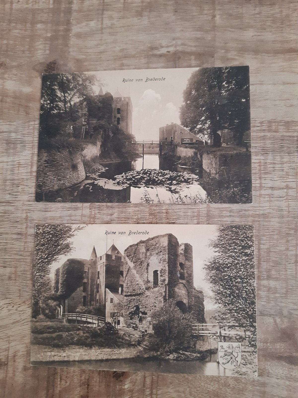 Ansichtkaart Ruïne van Brederode 2 stuks, Ophalen of Verzenden