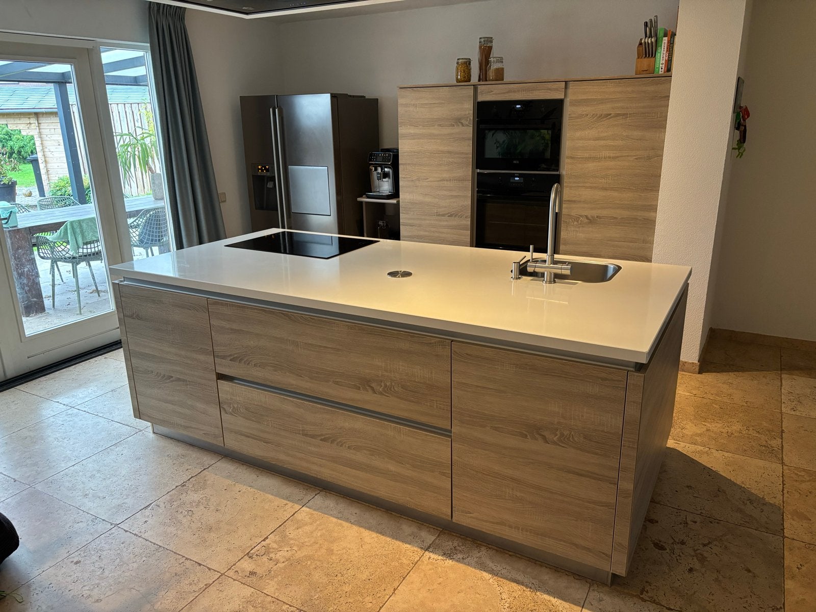 Moderne Keuken met Kookeiland, Ophalen, Gebruikt, Overige kleuren, Overige typen