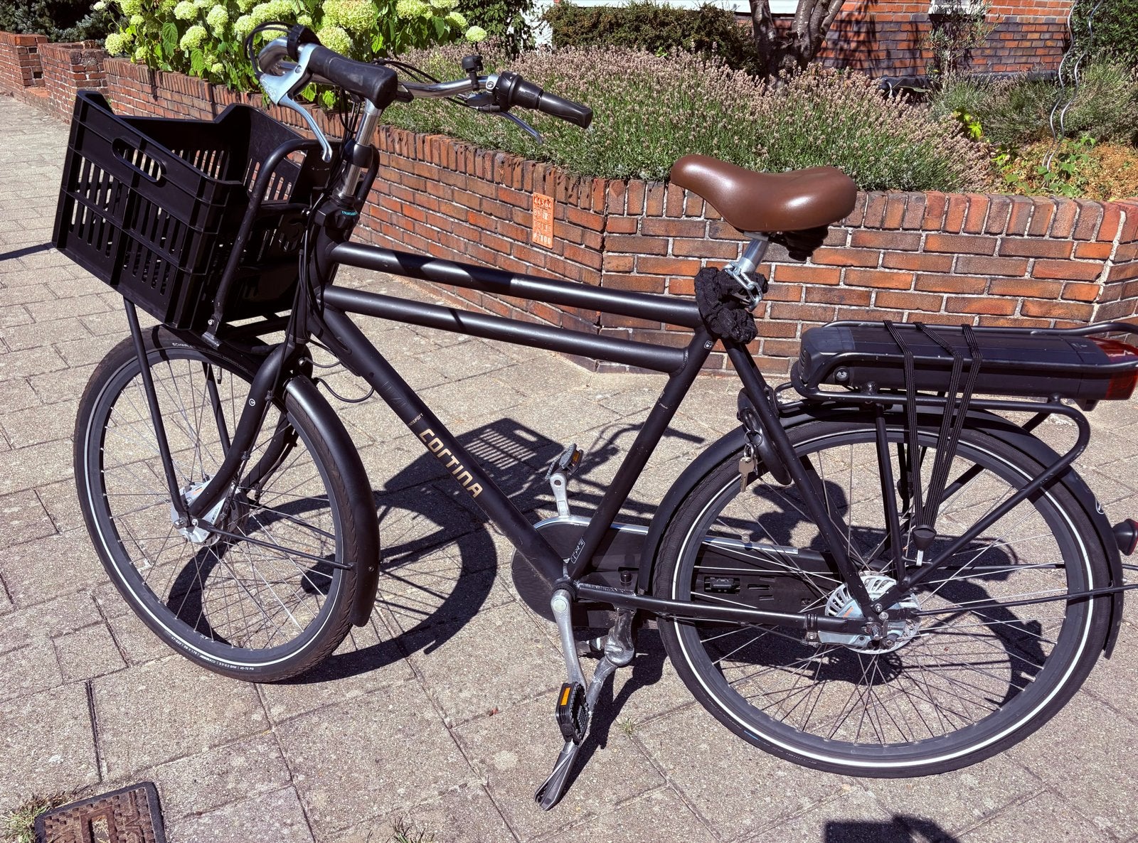 Cortina elektrische herenfiets met vernieuwde accu, Ophalen, Gebruikt, 50 km per accu of meer, Cortina