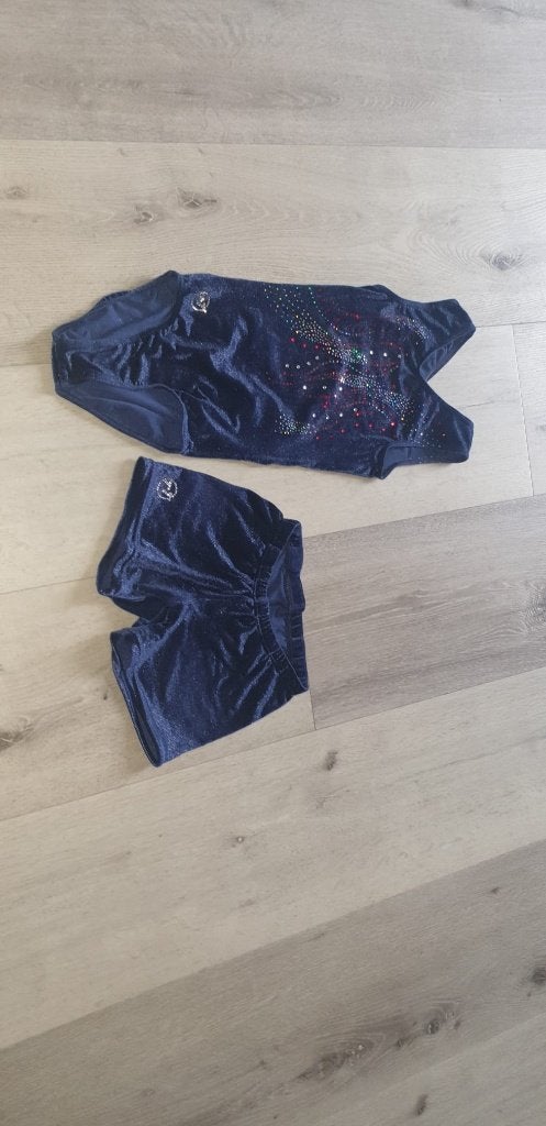 Turnpakje, Blauw, Zo goed als nieuw, Turnpak(je), Kindermaat 122 t/m 140
