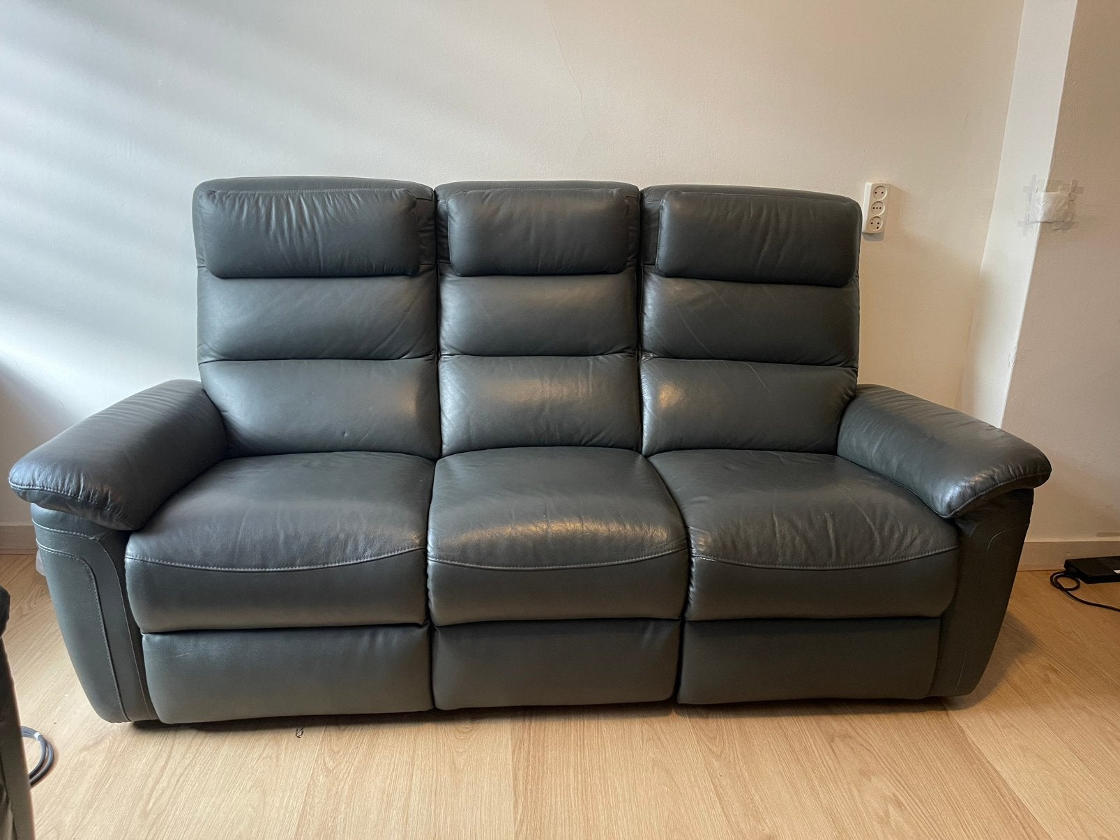 3-zits Bankstel Relax 100% Leer Elektrisch verstelbaar, Ophalen, Zo goed als nieuw, 75 tot 100 cm, Leer