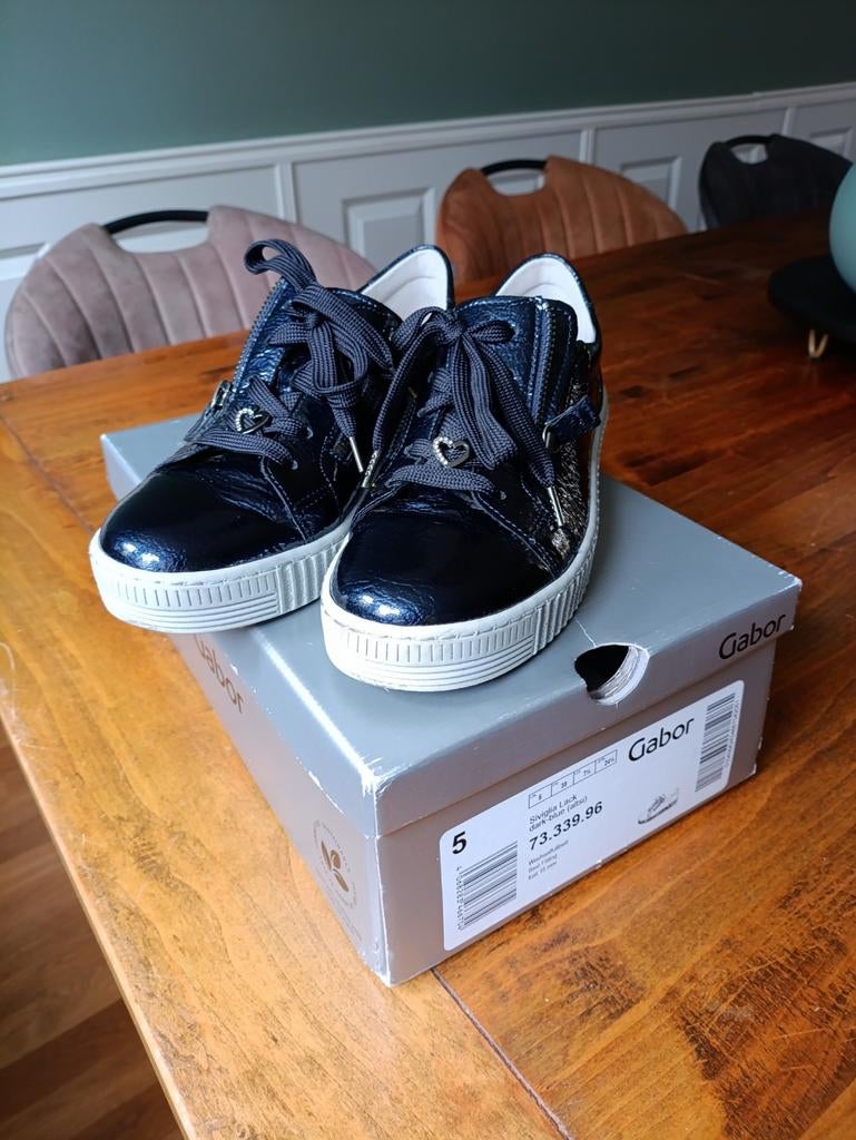 Gabor sneakers lak maat 38, z.g.a.n. Nieuwprijs 139,95, Ophalen of Verzenden, Zo goed als nieuw, Zwart, Sneakers of Gympen