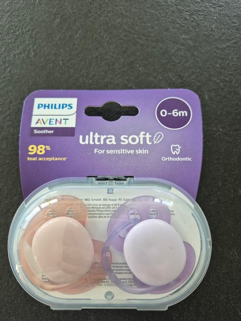 Philips ultra soft Fopspeen 0-6 maanden, Ophalen of Verzenden, Nieuw, Overige typen