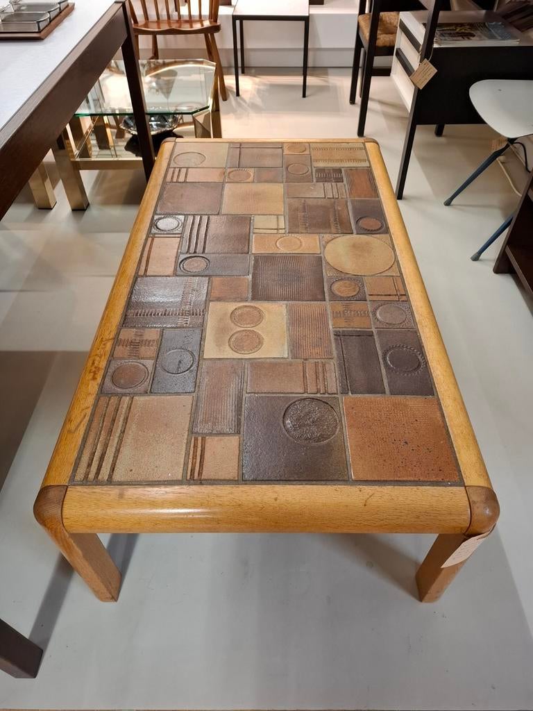 Vintage tegel keramiek salontafel tafel mid century design, .., Overige materialen, 100 tot 150 cm, ....