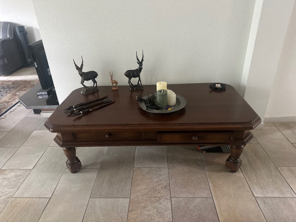 Salon tafel met 2 lades, Huis en Inrichting, Ophalen, Gebruikt, 100 tot 150 cm, Eikenhout