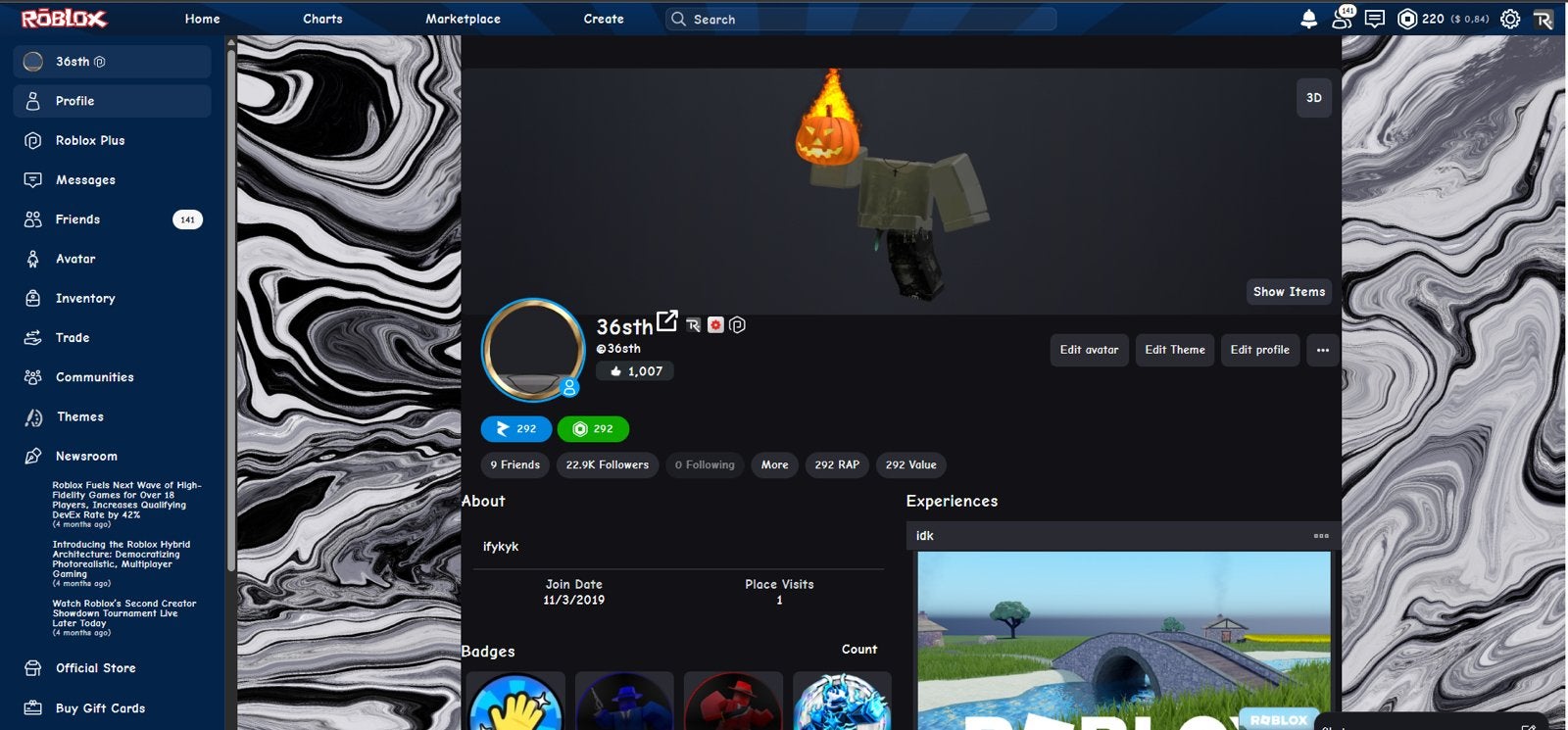 Roblox account (headless horseman, korblox, 22,9k volgers), Ophalen, Zo goed als nieuw