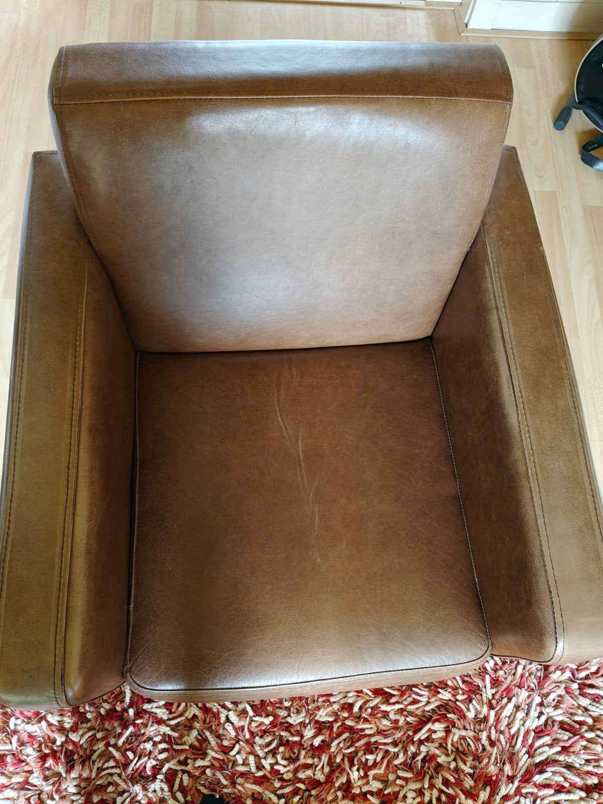 2 Kubus Stoelen - Bruin Leer - 75x75x85 cm, Ophalen, Gebruikt, Twee, Bruin