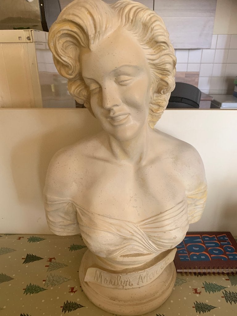 Borstbeeld Marilyn Monroe, Antiek en Kunst, Ophalen, 20 - 50 cm, Beeld, Wit