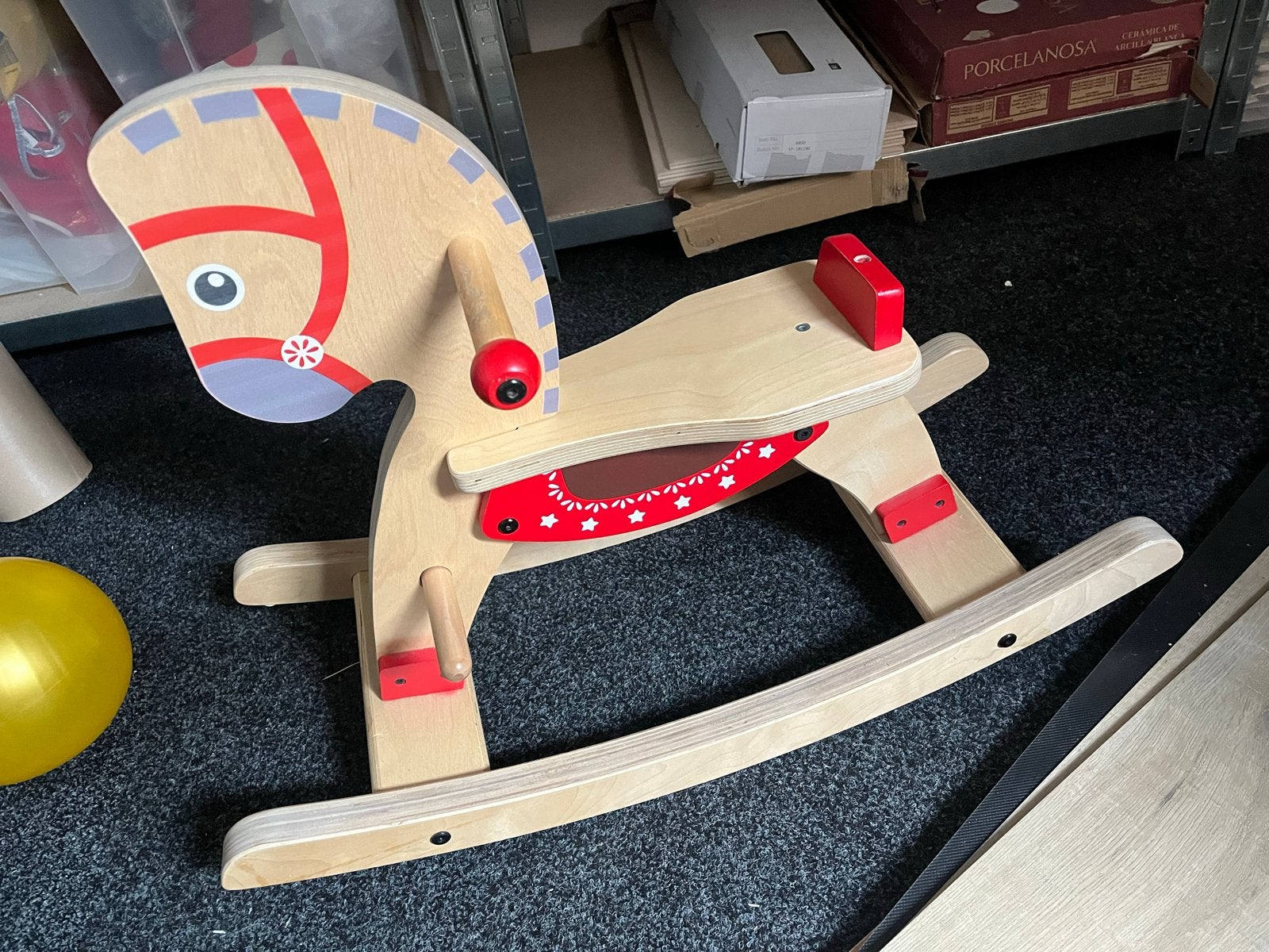 Houten hobbelpaard voor kinderen, Kinderen en Baby's, Speelgoed | Overig, Ophalen, Gebruikt, Jongen of Meisje