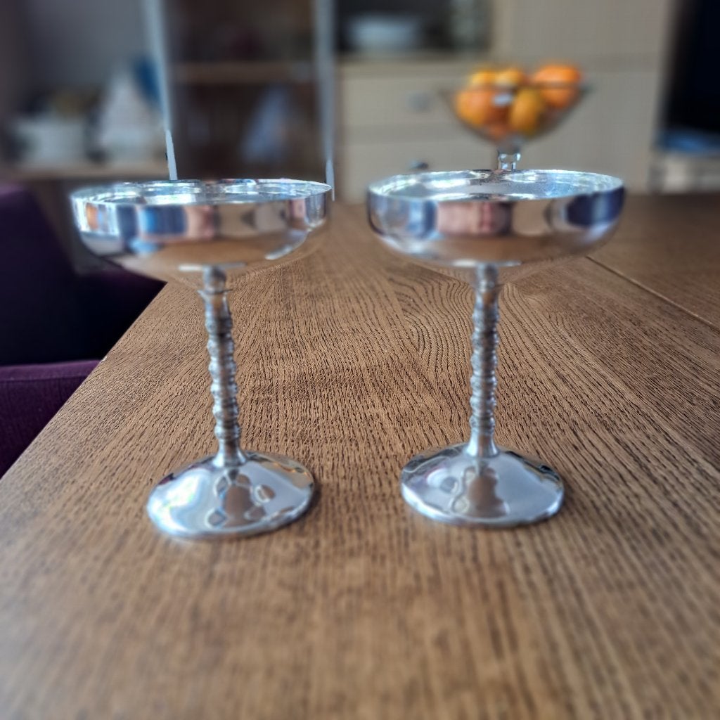 Twee vintage kelken verzilverd en geproduceerd door Famipa, Ophalen of Verzenden