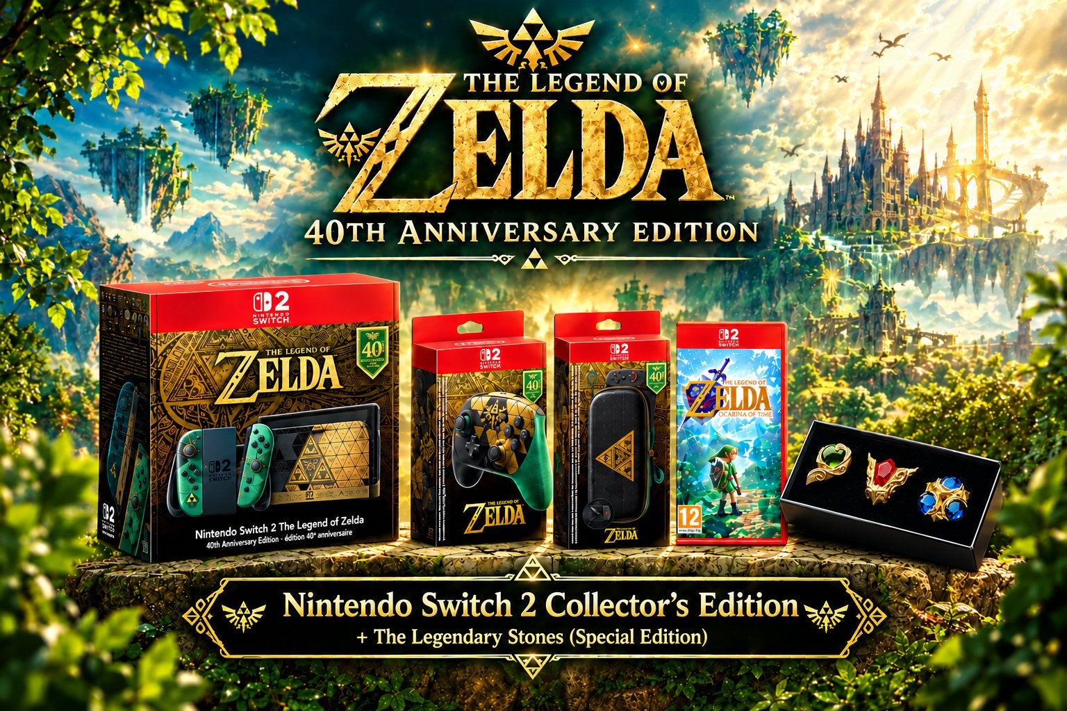 Zelda 40th Anniversary Rare Spiritual Stones Collector’s Set, Spelcomputers en Games, Met games, Nieuw, Ophalen of Verzenden, Switch Original