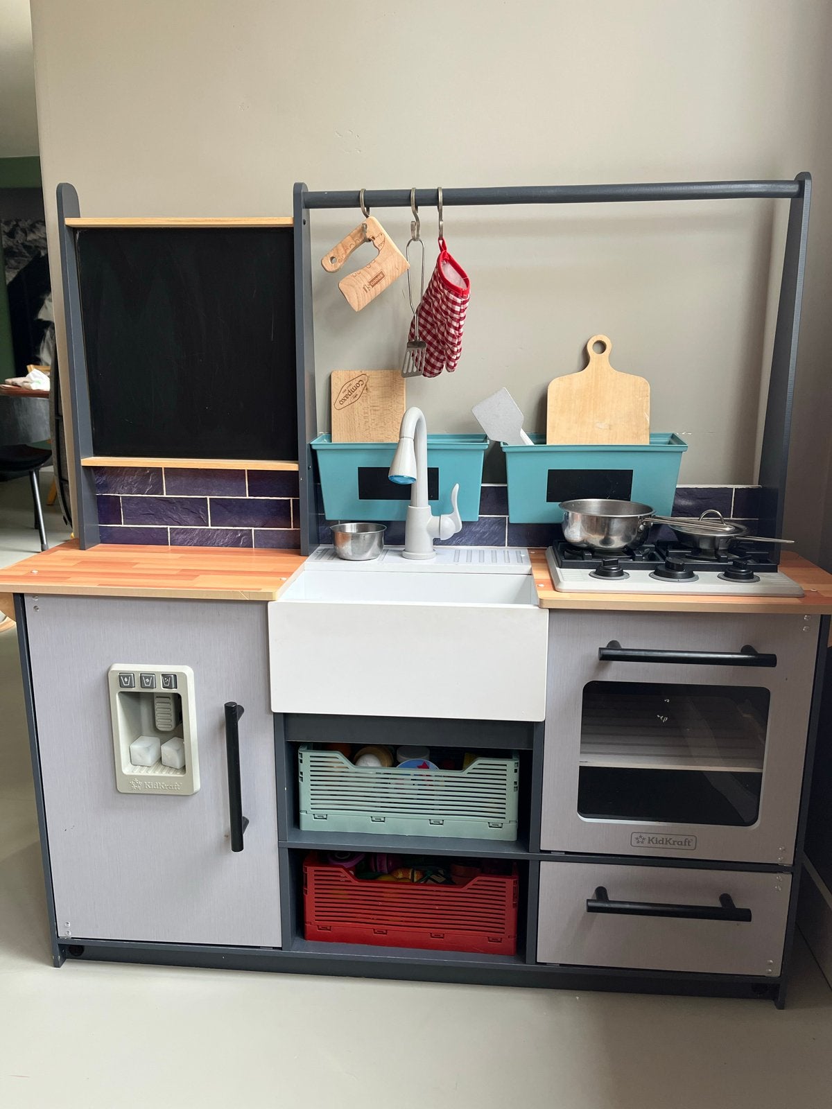 Grote kinderkeuken met licht en geluid, inclusief accessoire, Ophalen, Gebruikt, Met licht