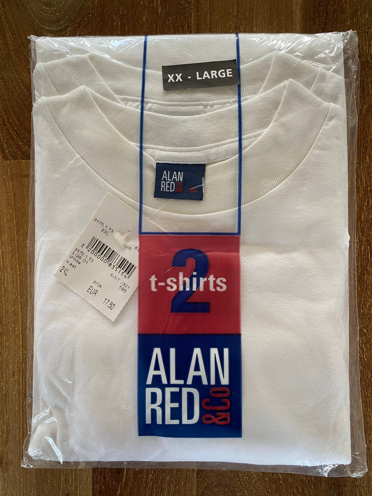 2-pack Alan Red T-shirts - Wit - Maat XXL, Ophalen of Verzenden, Nieuw, Maat 56/58 (XL), Wit