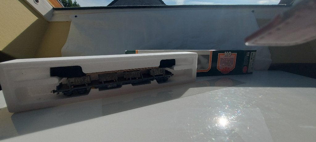 Hag 348 rongenwagen met lading Graniet, Overige merken, Gelijkstroom, Wagon, Ophalen of Verzenden