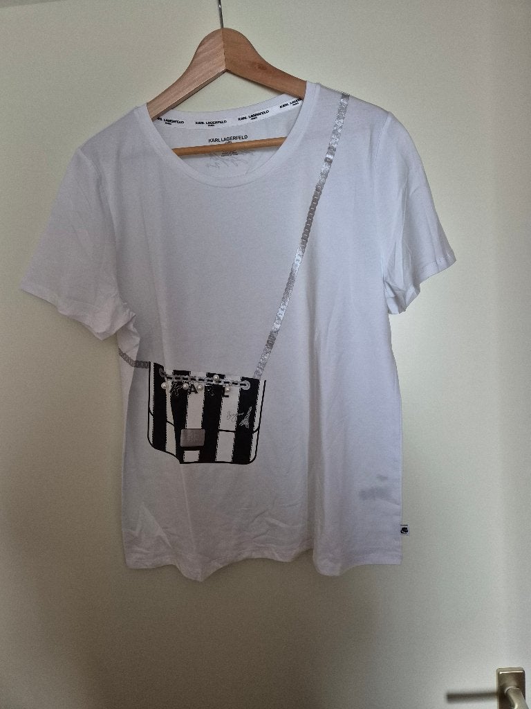 Karl Lagerfeld t-shirt wit L, Karl Lagerfeld, Wit, Maat 42/44 (L), Nieuw