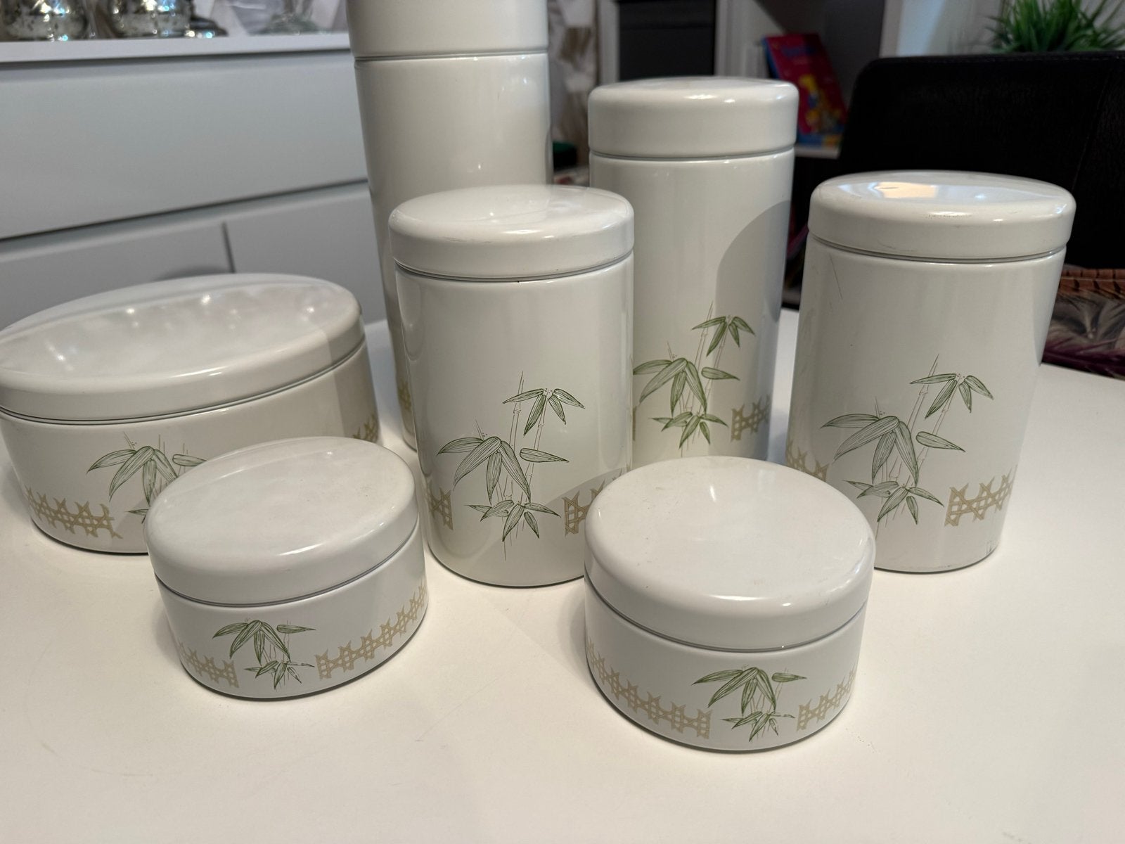 Set van Brabantia 7 voorraad bussen/trommel met bamboe…., Huis en Inrichting, Keuken | Keukenbenodigdheden, Gebruikt, Verzenden