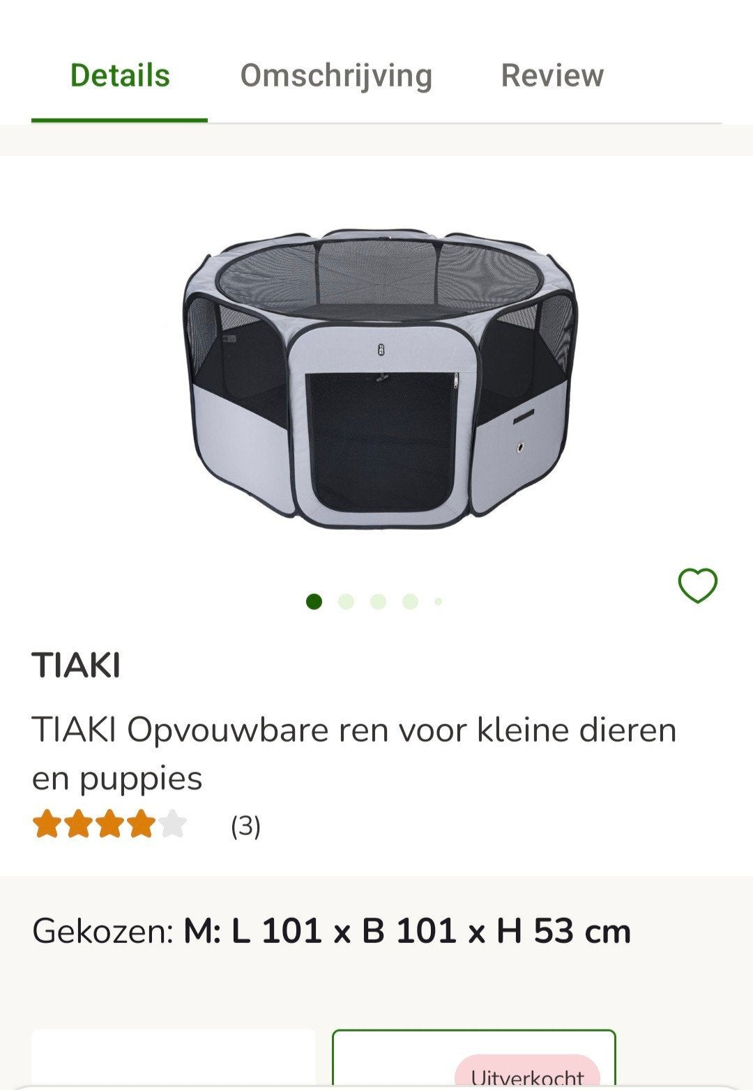 Nieuwe Tiaki grijze opvouwbare ren voor puppies, Ophalen of Verzenden, Nieuw, 110 cm of meer, Minder dan 65 cm
