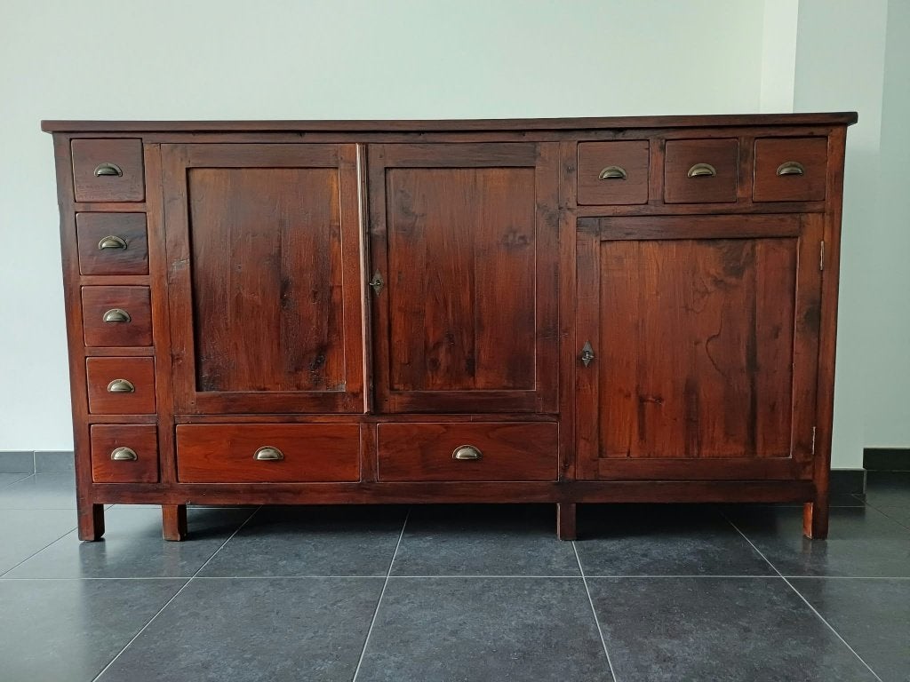 Stevig groot dressoir 203 (L) x 62 (D) x 102 (H), Ophalen, Gebruikt, 100 tot 150 cm, Koloniaal