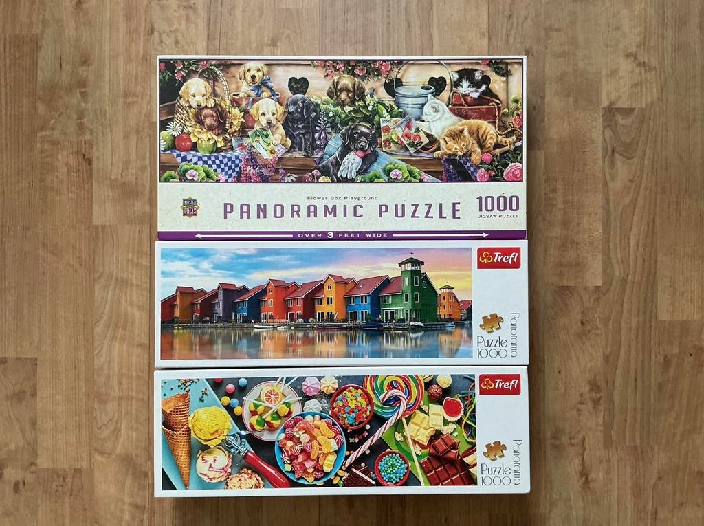 3 Panorama Puzzels 1000 stukjes v.a. €6,00 compleet., Ophalen of Verzenden, Zo goed als nieuw
