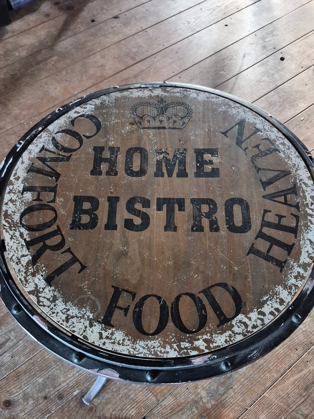 Industriële Bistrotafel - 4 Hoogtes Verstelbaar, Gebruikt, 50 tot 100 cm, Rond, 50 tot 100 cm