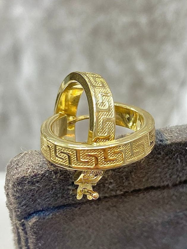 14k Gouden Versace Model Oorbellen, Ophalen of Verzenden, Nieuw, Goud