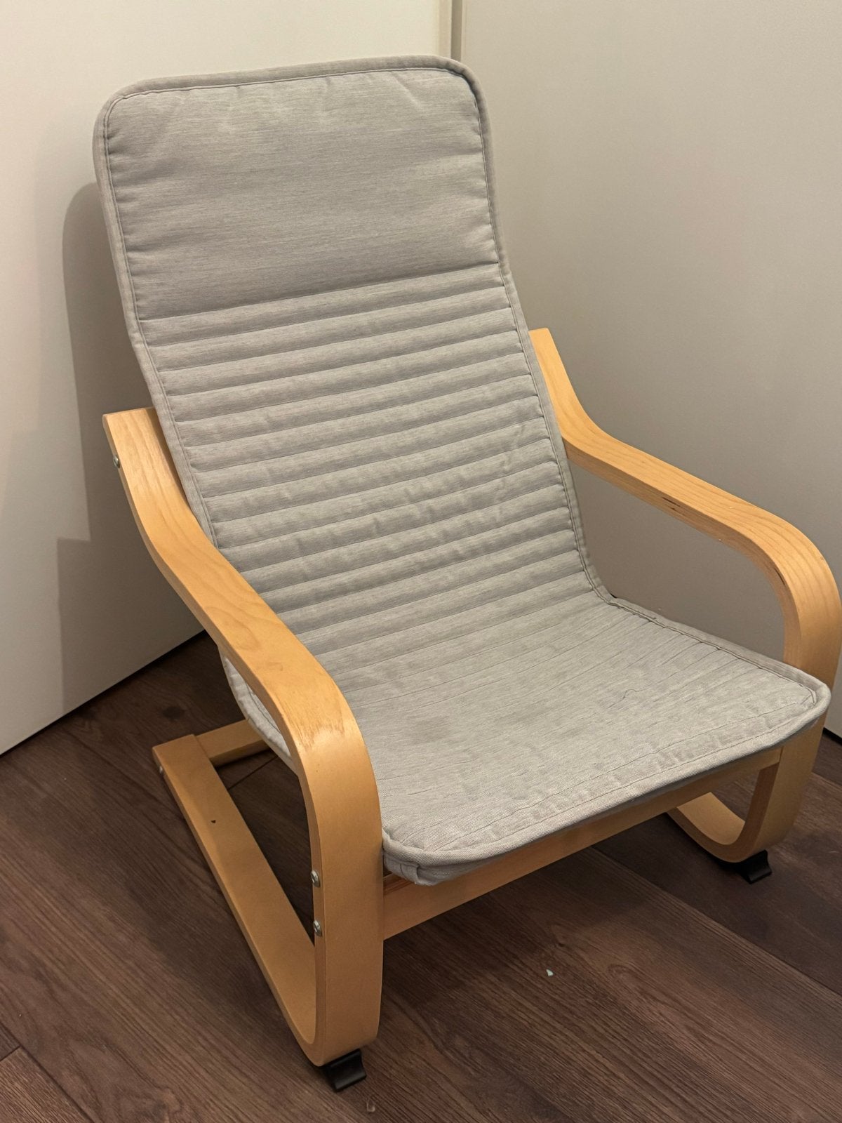 Poang fauteuil kinderen IKEA grijs, Gebruikt, Ophalen of Verzenden, Hout, Eén