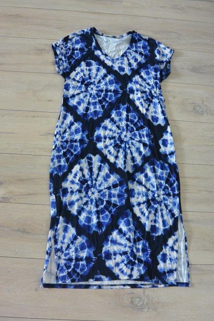Zomerse Tie-Dye Jurk van Andcowoman - maat M, Maat 38/40 (M), ANDCOWOMAN, Blauw, Ophalen of Verzenden