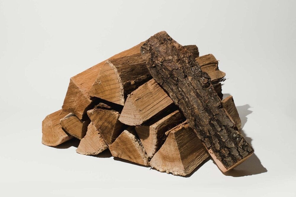 OVENGEDROOGD EIKENHOUT 25CM LOS GESTORT 150,= PER KUUB, 6 m³ of meer, Ophalen, Eikenhout