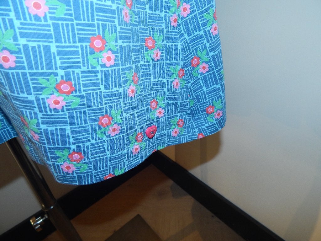 Tante Betsy vintage jurk bloemetjes print zakken mt L, Tante Betsy, Maat 42/44 (L), Knielengte, Gedragen