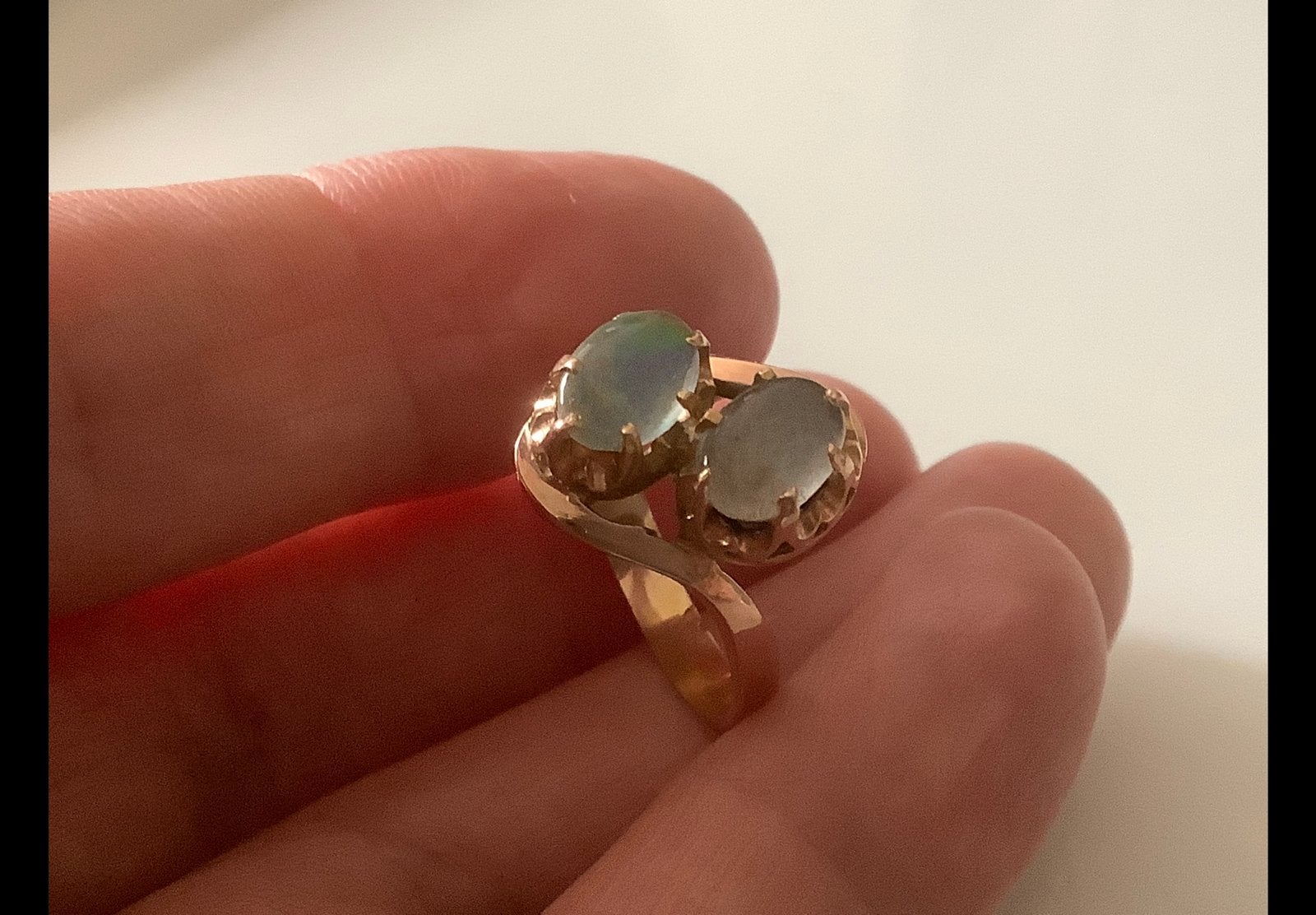 Prachtige vintage gouden ring Australische Opaal 14 kar goud, Sieraden, Tassen en Uiterlijk, Ringen, Verzenden, Zo goed als nieuw