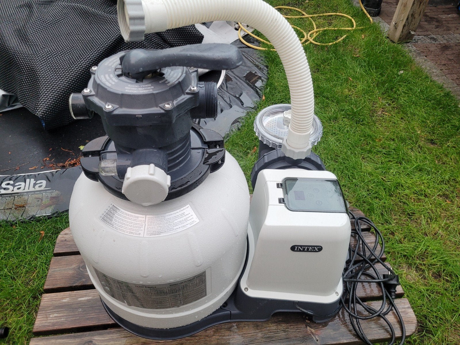 Intex zandfilterpomp SF70220RC-2 - Een seizoen gebruikt, Tuin en Terras, Ophalen of Verzenden, Gebruikt, Zwembadpomp