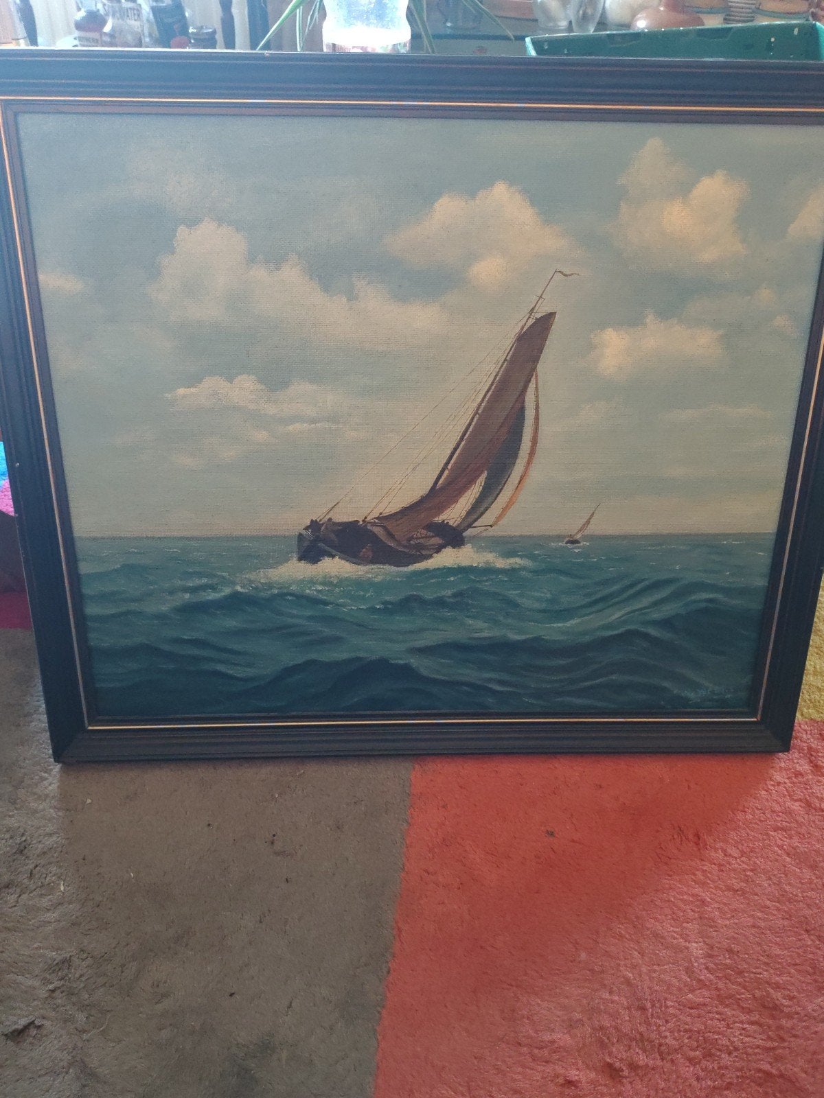 Klassiek Maritiem Olieverfschilderij - W. Weert (57x67cm), Ophalen of Verzenden