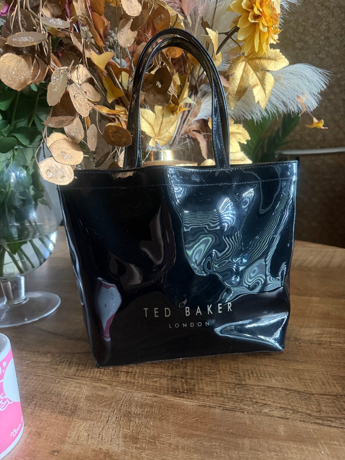 Ted Baker London Zwart Lak Handtasje met Strik, Ophalen of Verzenden, Zo goed als nieuw, Zwart, Handtas