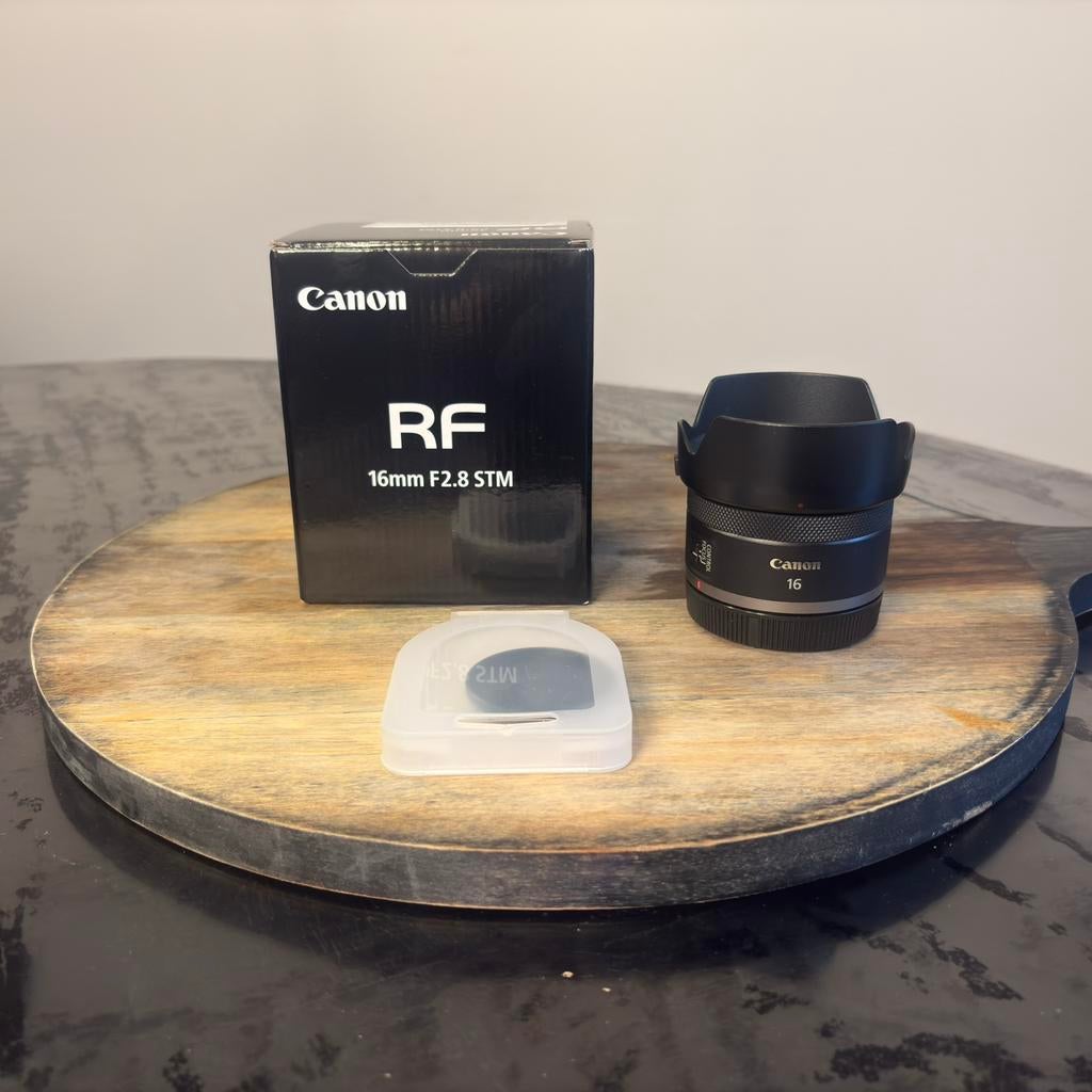 Canon RF 16mm f/2.8 + ND1000 filter, Ophalen of Verzenden, Zo goed als nieuw, Groothoeklens
