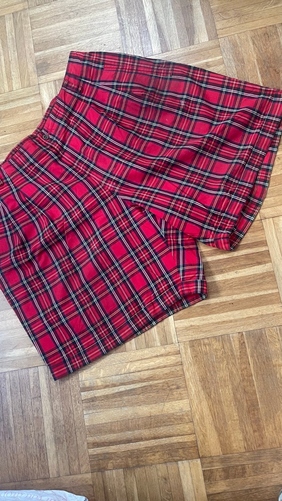 Elisabeth Liz Claiborne schotse Geruite Broek Mt xxxl, Ophalen of Verzenden, Rood, Broek of Spijkerbroek