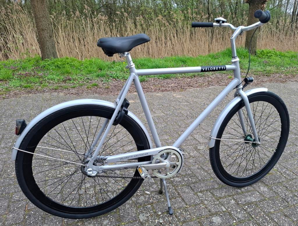 Hippe grijze Veloretti herenfiets, 28inch, 61cm hoog ✅️, Fietsen en Brommers, Fietsen | Heren | Herenfietsen, Versnellingen, Zo goed als nieuw