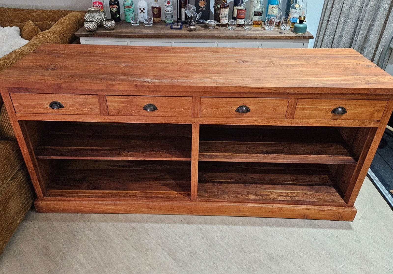 Zeer mooie teakhouten dressoir, Ophalen, Teakhout, Zo goed als nieuw, 200 cm of meer