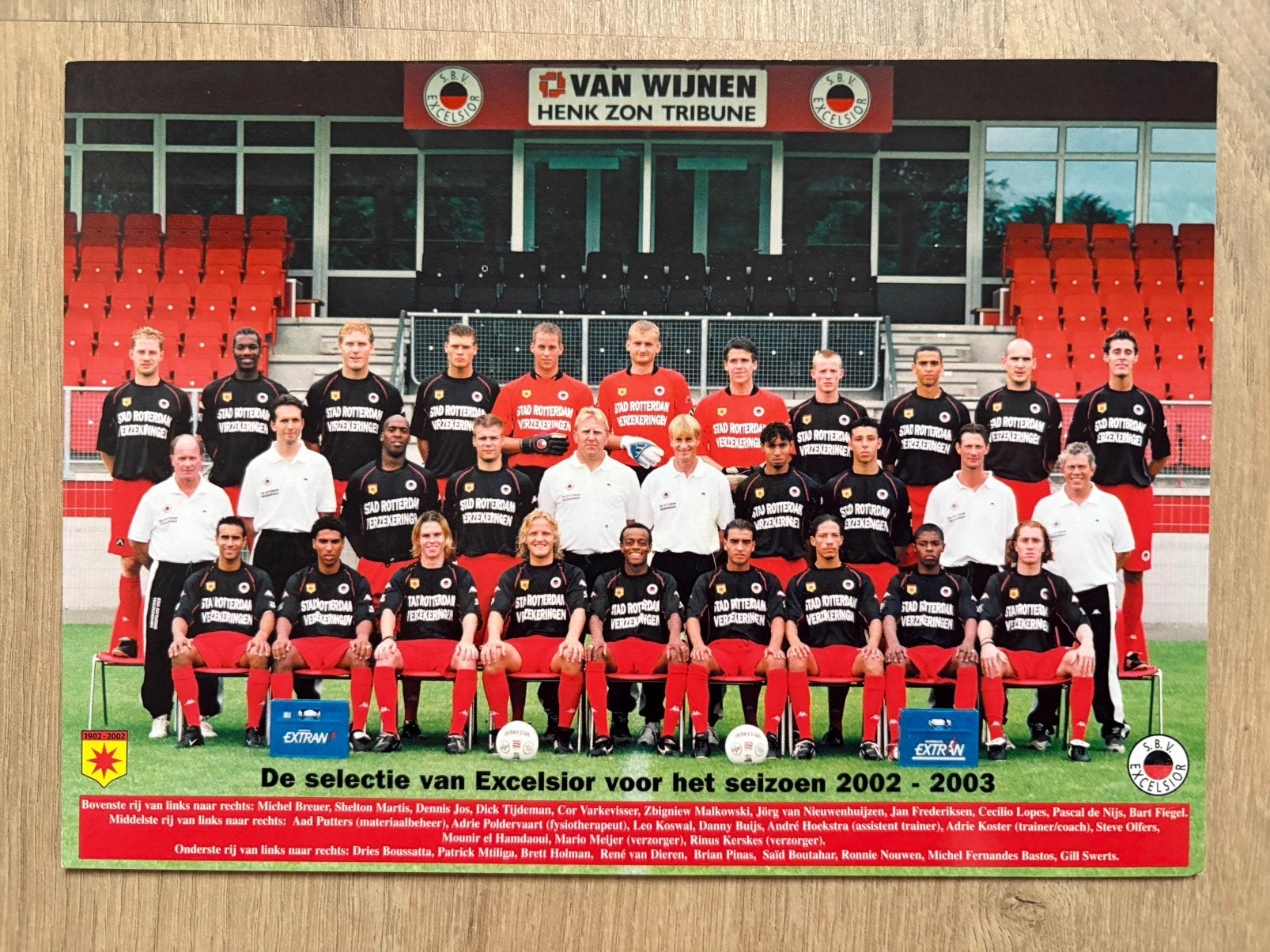 Elftalfotokaart Excelsior 2002-2003 A5 formaat., Ophalen of Verzenden, Nieuw, Spelerskaart