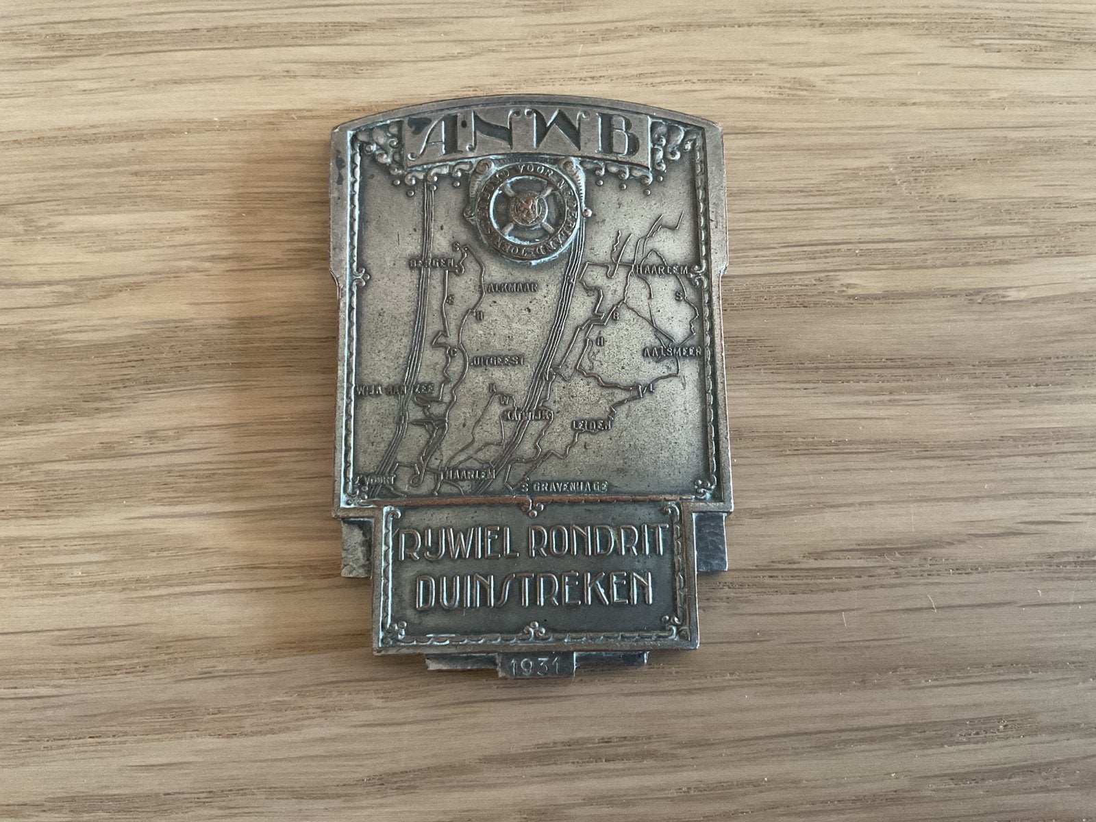 ANWB Rijwiel Rondrit Duinstreken Medaille 1931, Ophalen of Verzenden, Overige materialen, Nederland