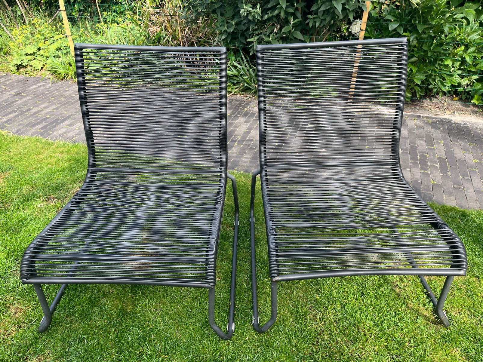 2 x draad tuinstoelen, Tuin en Terras, Tuinstoelen, Ophalen, Gebruikt, Kunststof